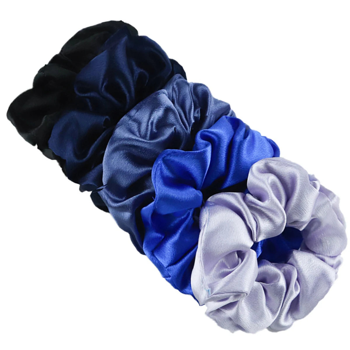 Silky Satin Hair Scrunchies - Pack of five